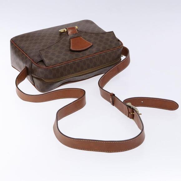 CELINE Macadam Canvas Shoulder Bag Pvc Brown Gold - Picture 7 of 12